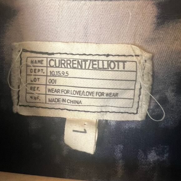 Current/Elliott Women's Chambray Tie-Dye Long Sleeve Shirt Size 1 - Picture 2 of 4